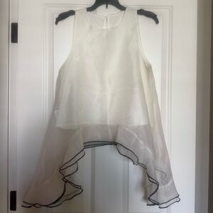 J.ING Sheer Ivory Sleeveless Top